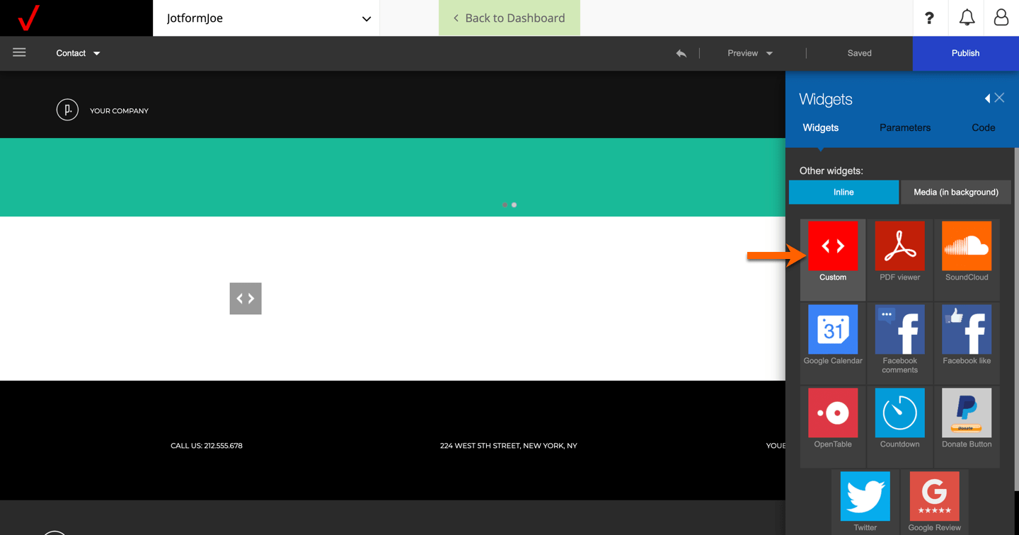 Cara Menambahkan Formulir ke Pembangun Situs Web Verizon Image-5