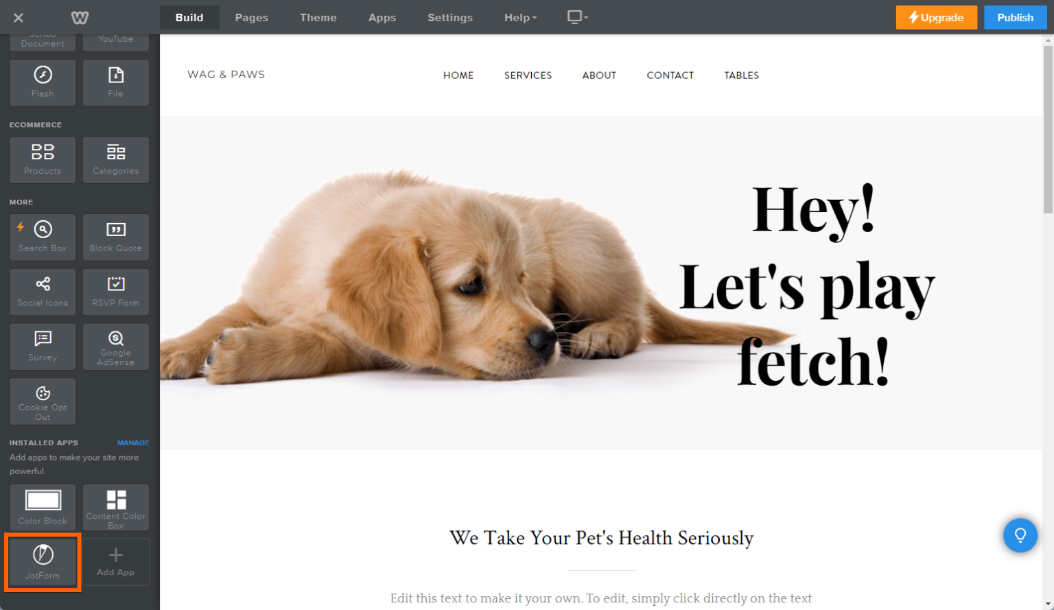 Menambahkan Formulir ke Situs Web Weebly Anda Menggunakan Aplikasi Jotform untuk Weebly Image-1
