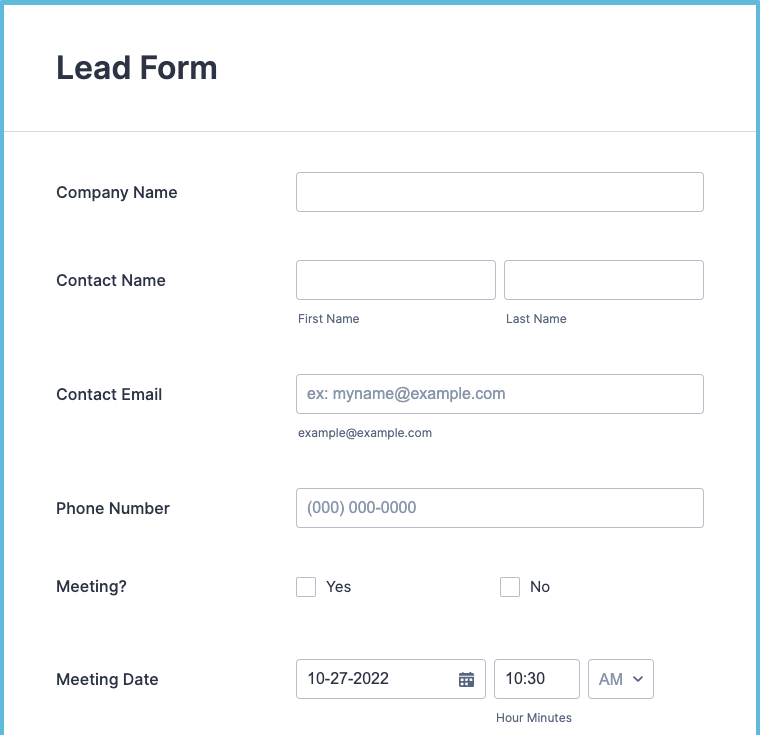 Lead Generating Form
