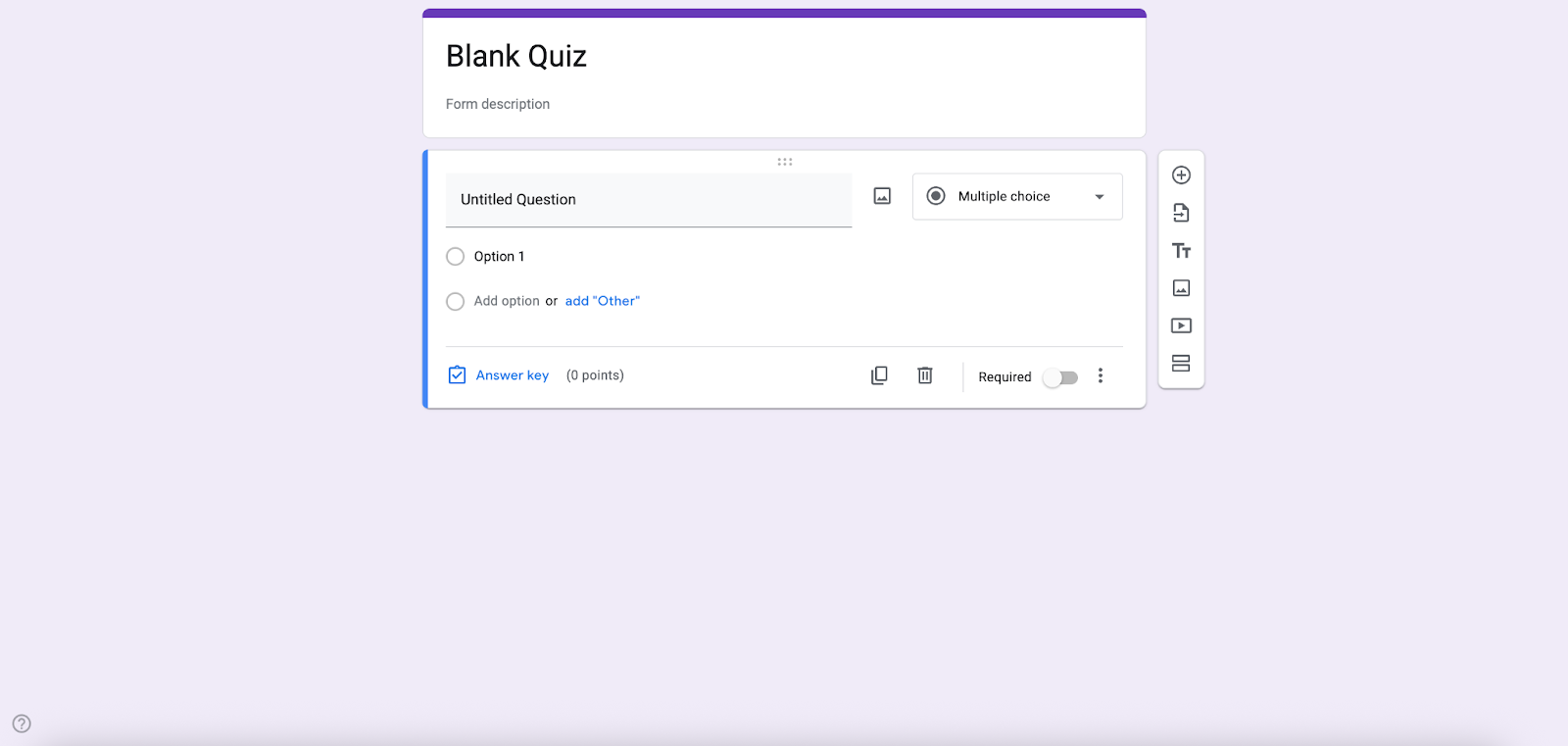 Google Form Blank Quiz Form Template