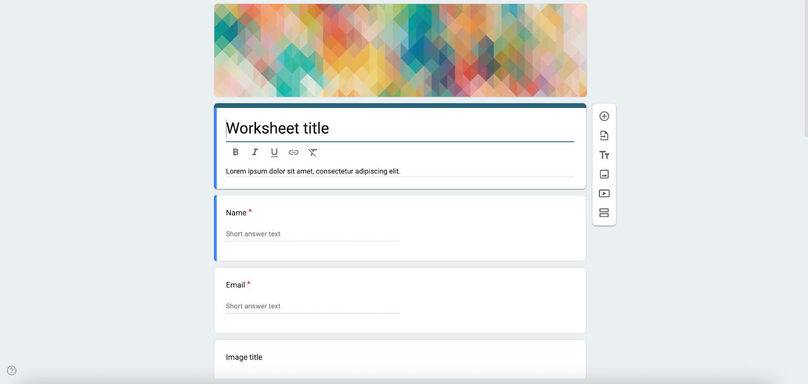 Google Forms Worksheet Form Template