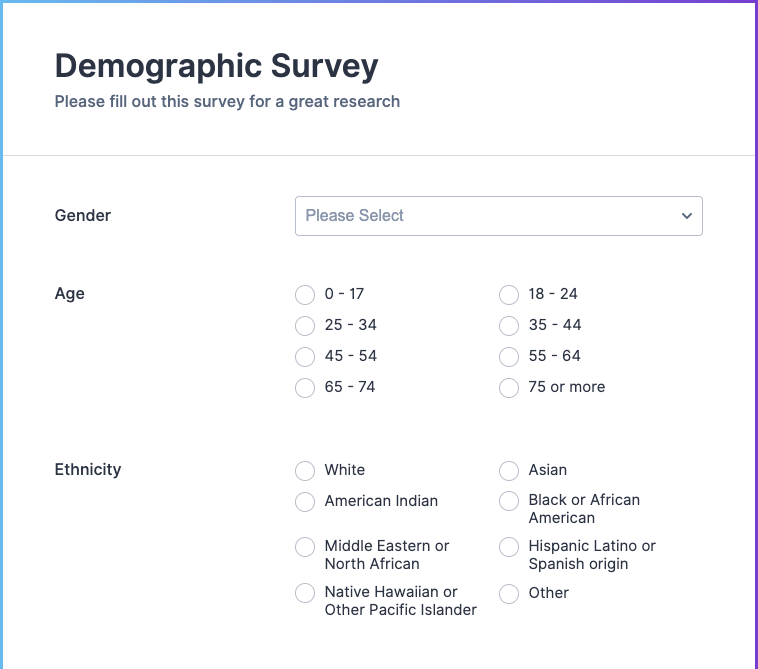 Image of Demographic Survey