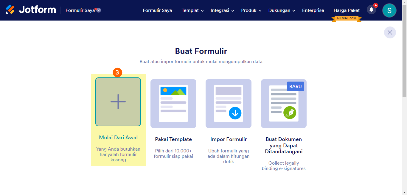 Buat formulir dari awal