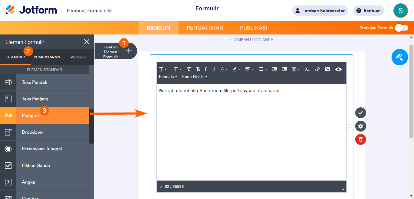 Elemen paragraf untuk menambahkan deskripsi
