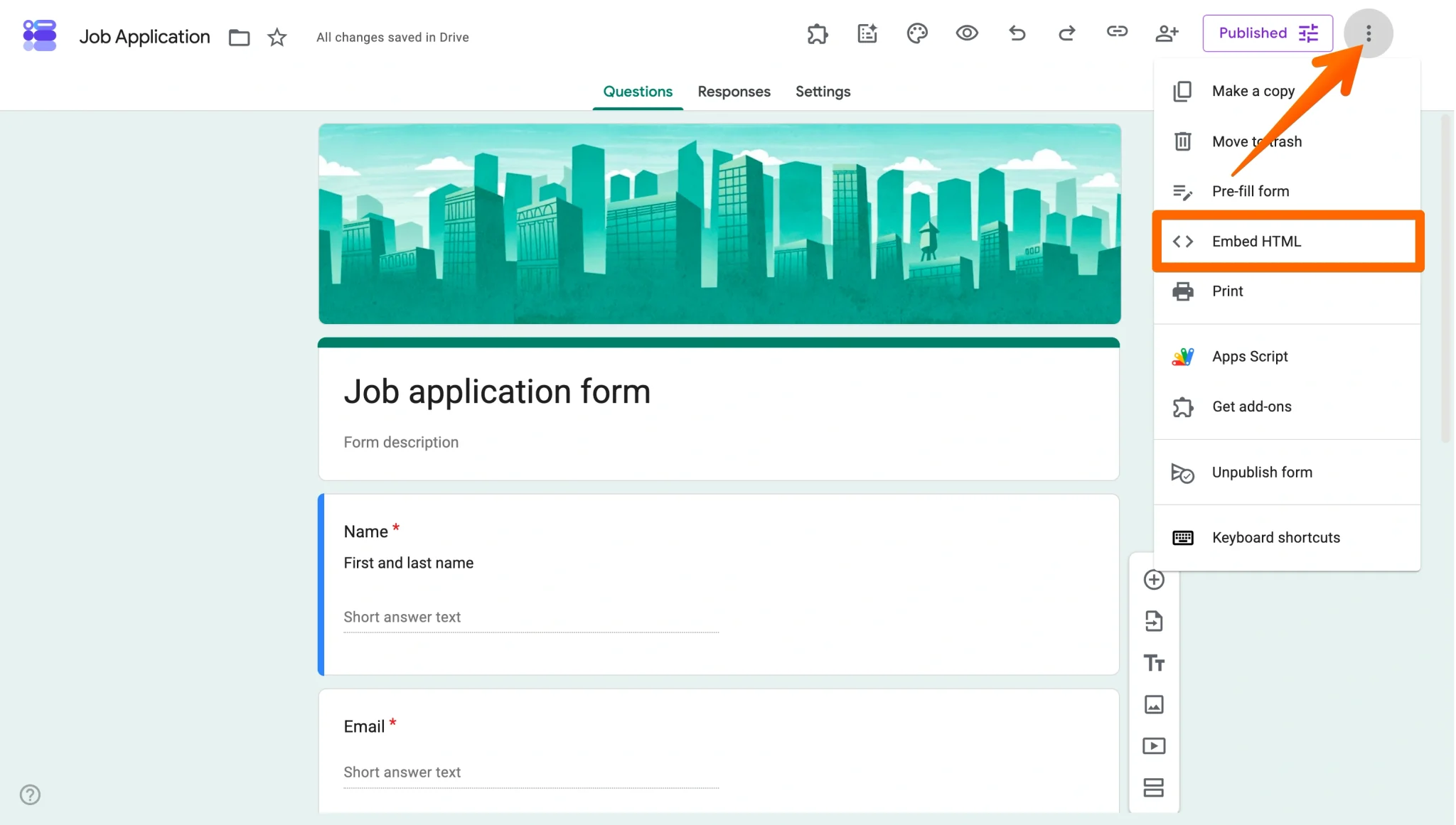 Cara menyematkan Google Form di situs web Anda Image-2