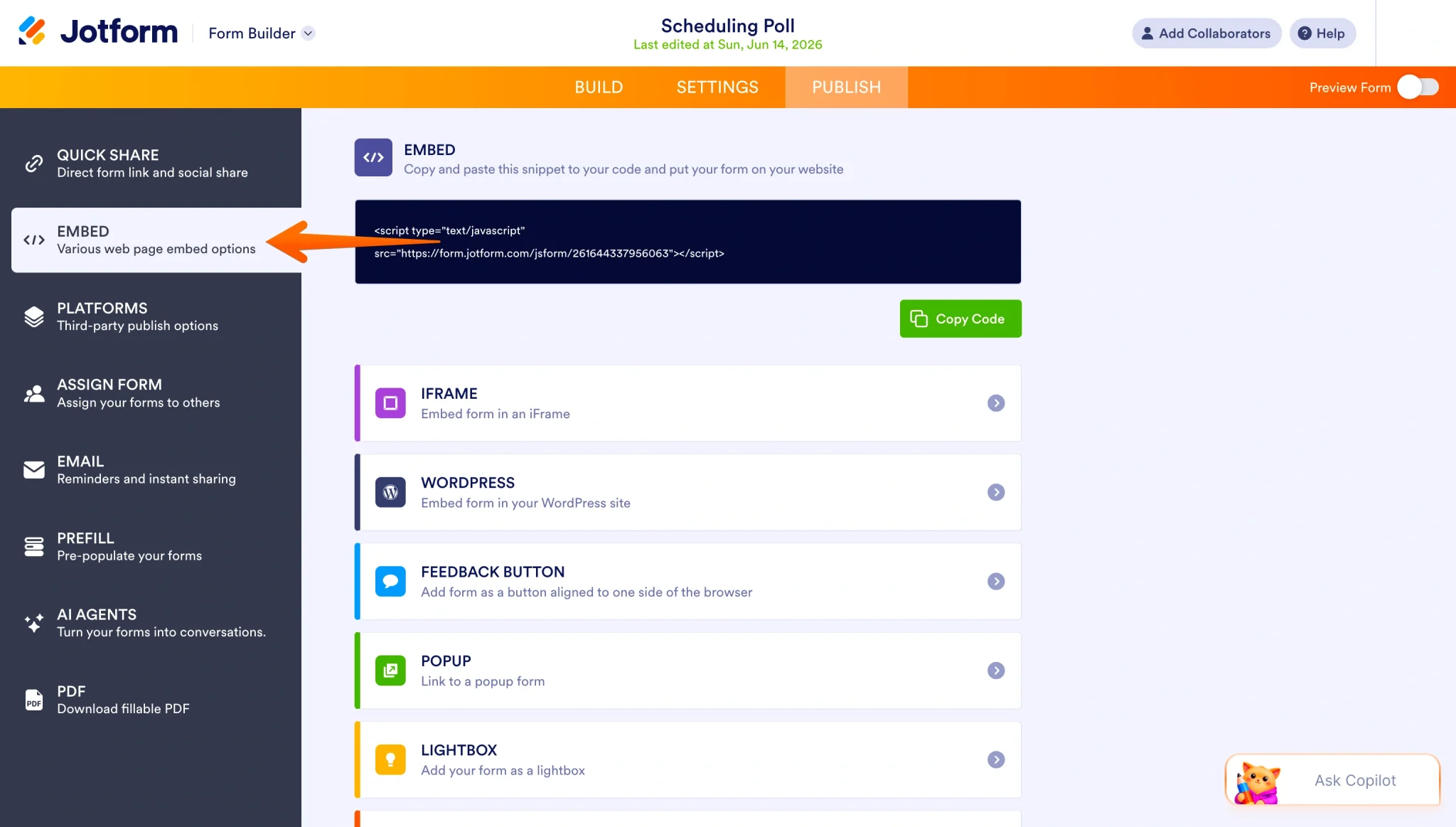 Cara menyematkan Google Form di situs web Anda Image-8