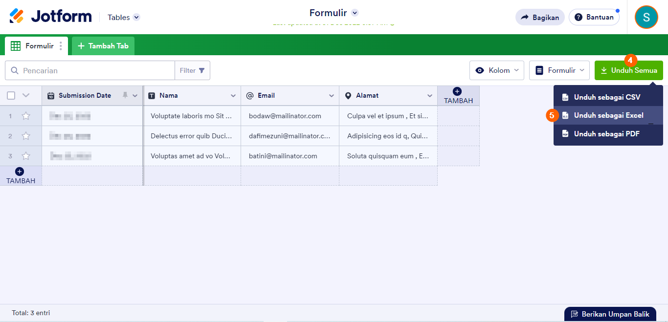 Cara Mengekspor Data Formulir ke Excel Image-2