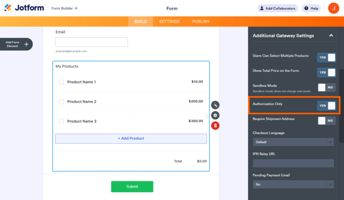 How to Collect Payment Information Without Charging With Jotform