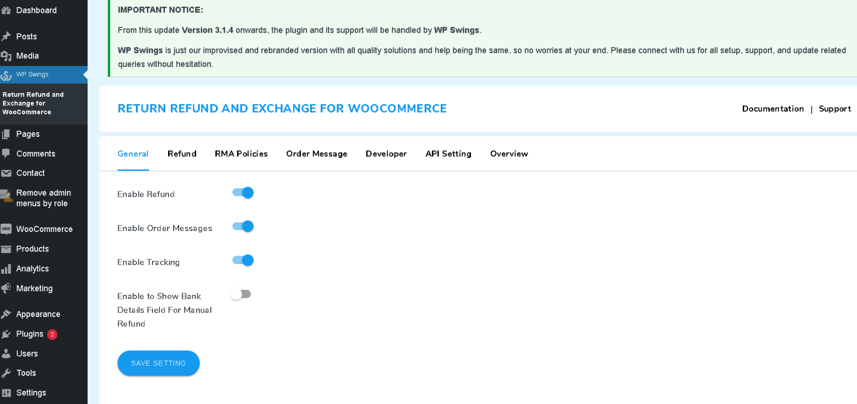 screenshot of return refund and exhange for woocommerce