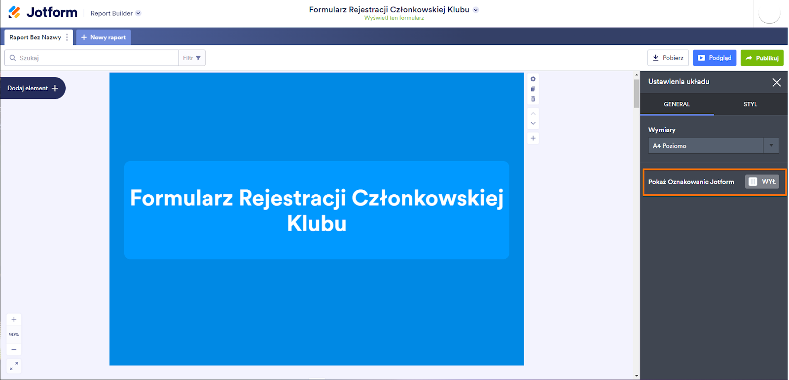 Dodaj logo, by spersonalizować raport Image-4