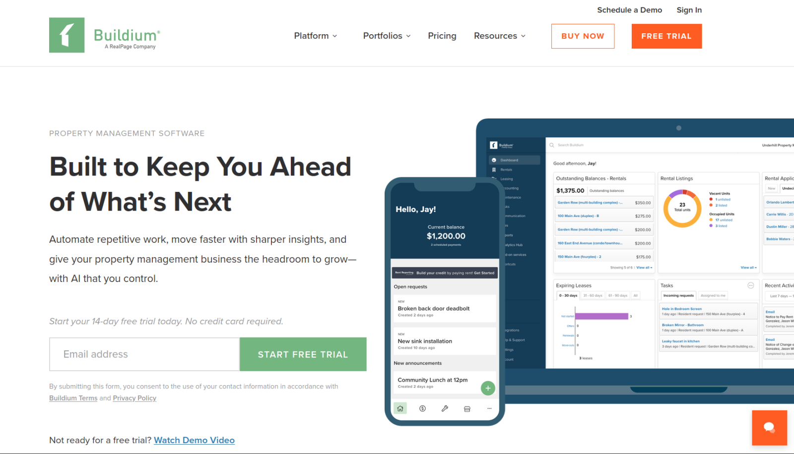 Buildium Landing Page