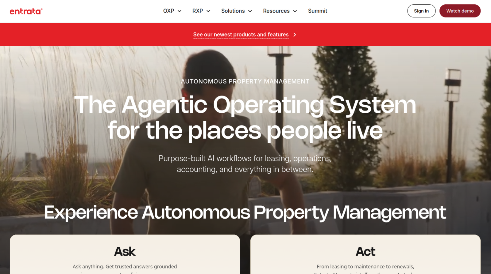 Entrata Landing Page