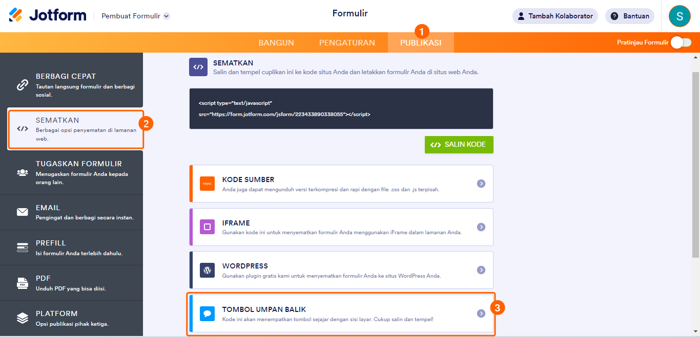 Gambar-1 Menambahkan Tombol Umpan Balik ke Blogger