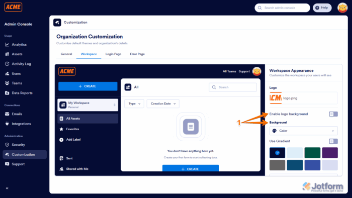 How to Customize Your Organization's Theme for Your Jotform Enterprise