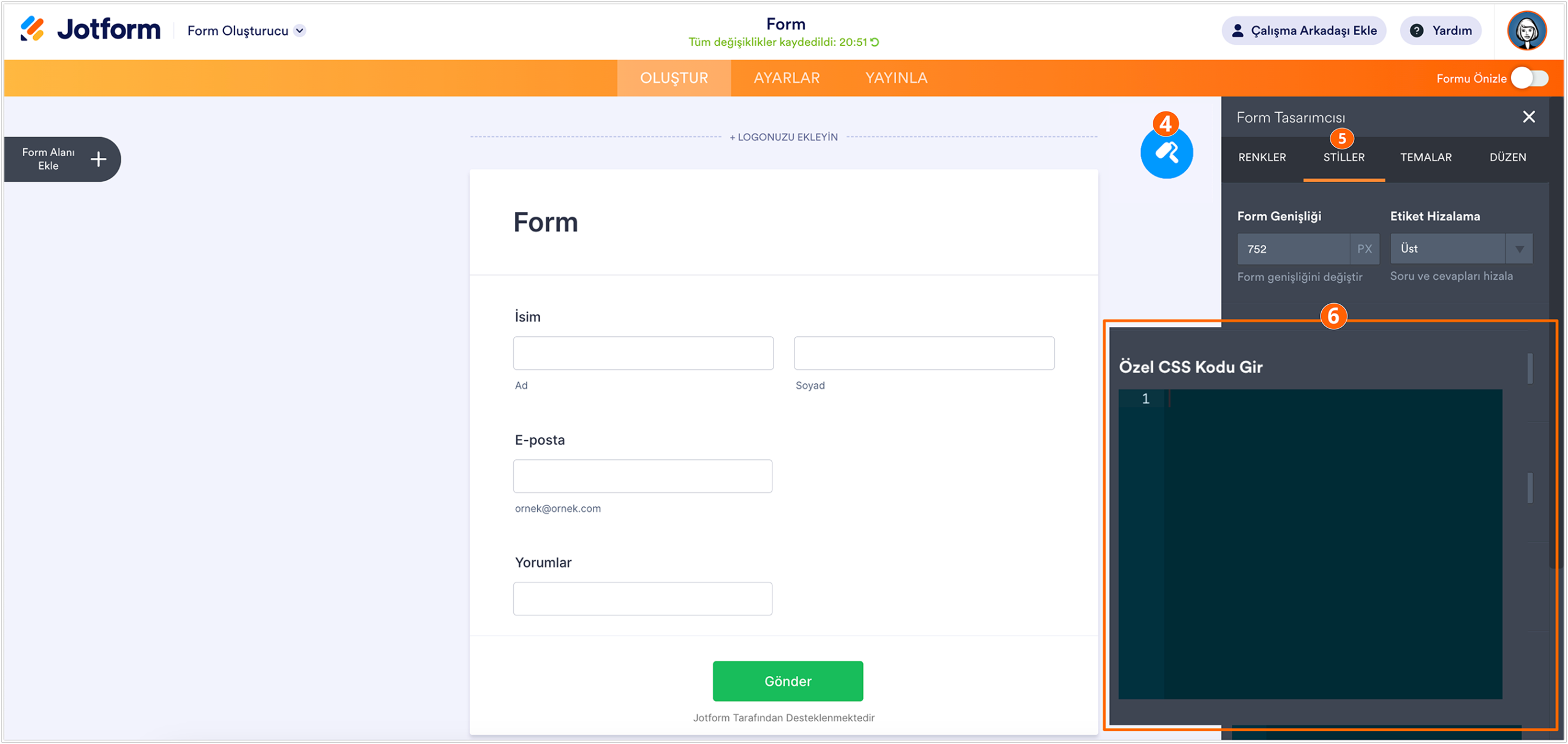ozel-css-kodu-girme