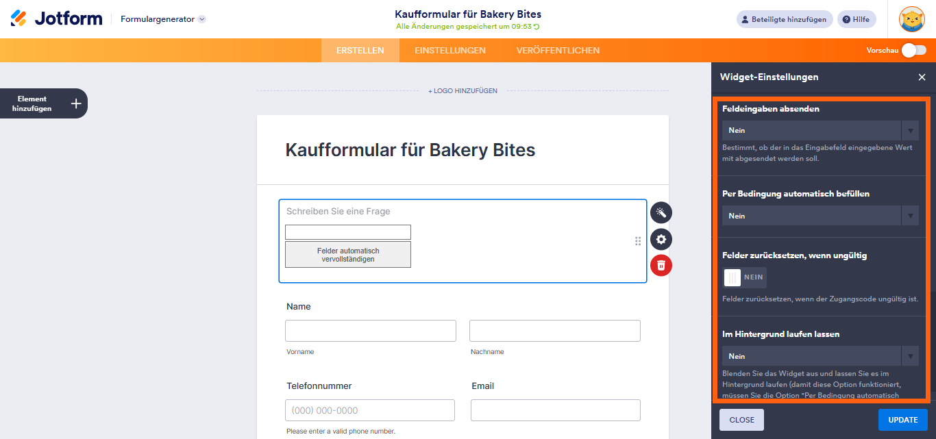 Wie Sie das Widget Tabelle in Formular verwenden Image-8