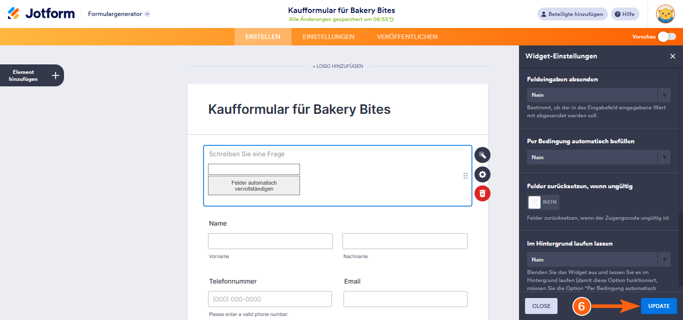 Wie Sie das Widget Tabelle in Formular verwenden Image-9