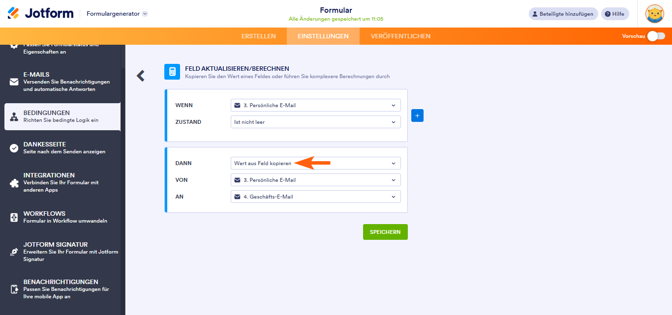 Wie Sie einen Feldwert an ein anderes Feld übergeben? Image-2