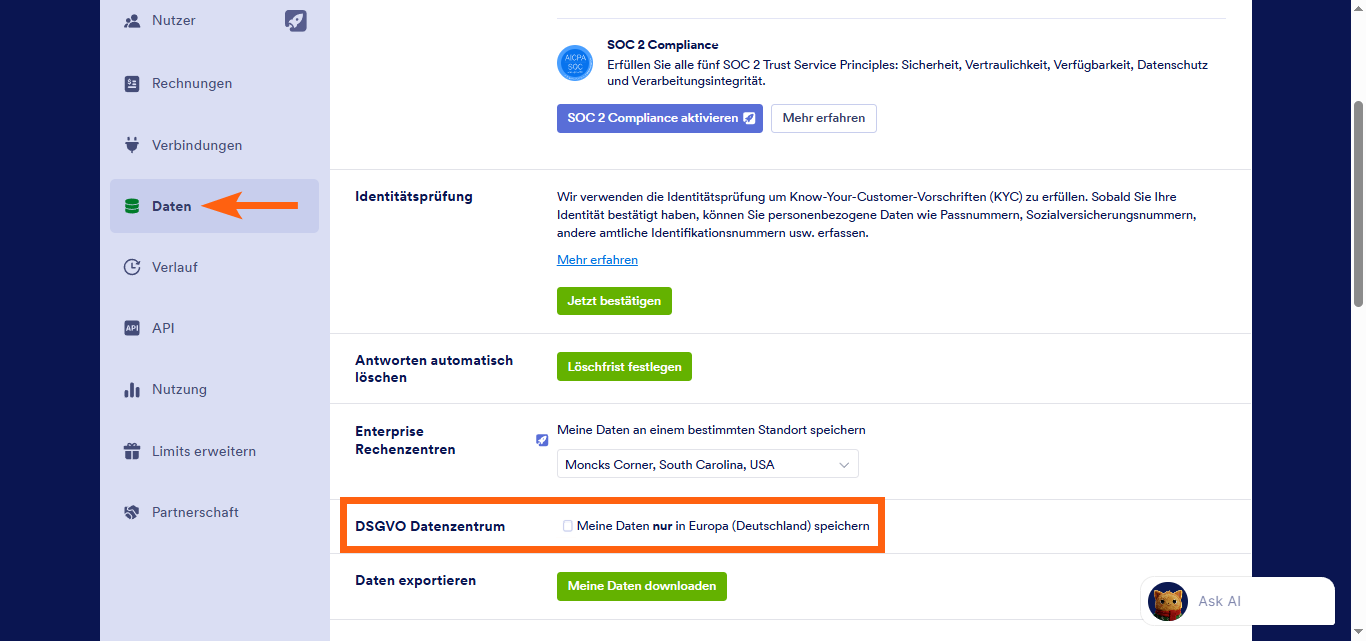 Wie Sie Ihre Daten auf EU Servern speichern können (Datenresidenz in der EU) Image-2