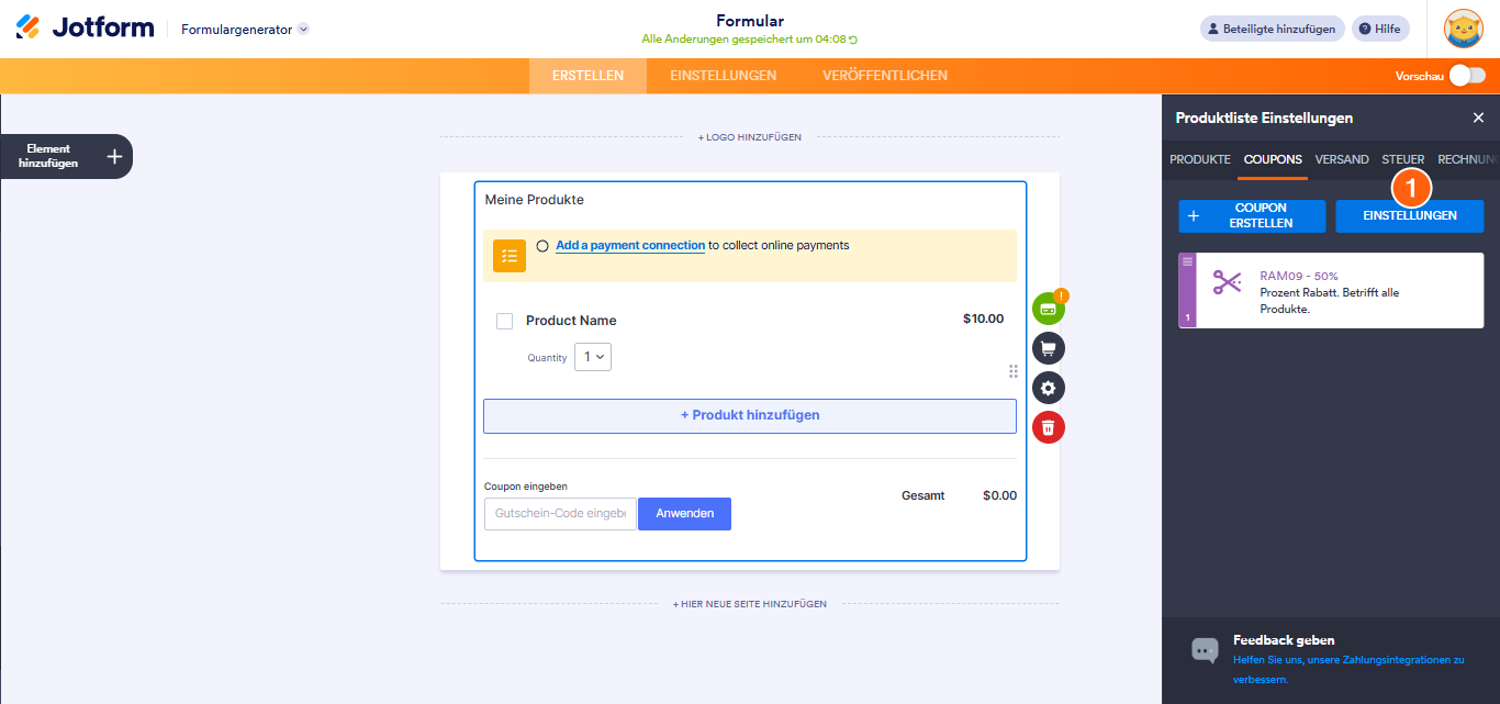 Wie Sie Coupon Codes zu Zahlungsformularen hinzufügen Image-4