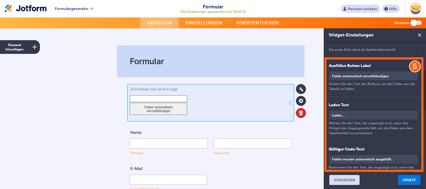 Wie Sie das Widget Tabelle in Formular verwenden Image-5