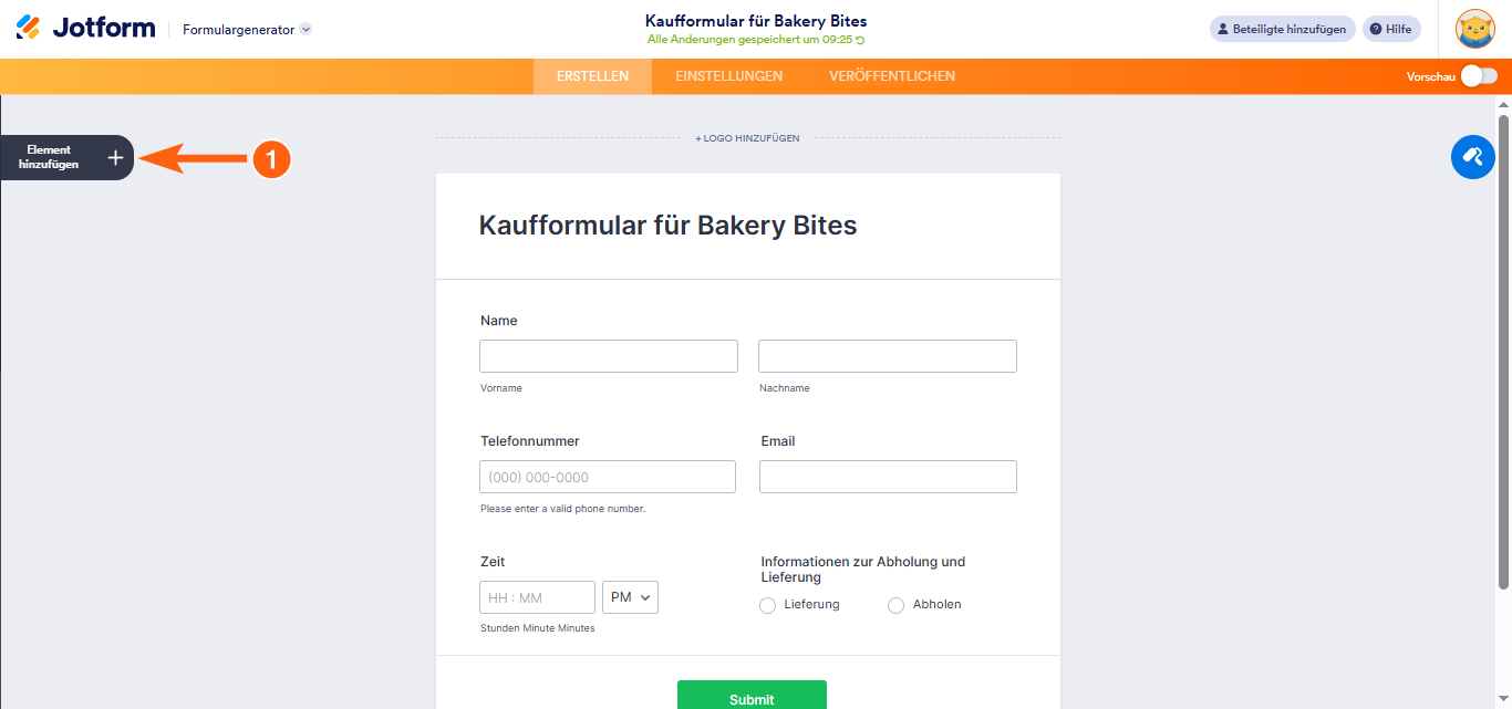 Wie Sie das Widget Tabelle in Formular verwenden Image-3