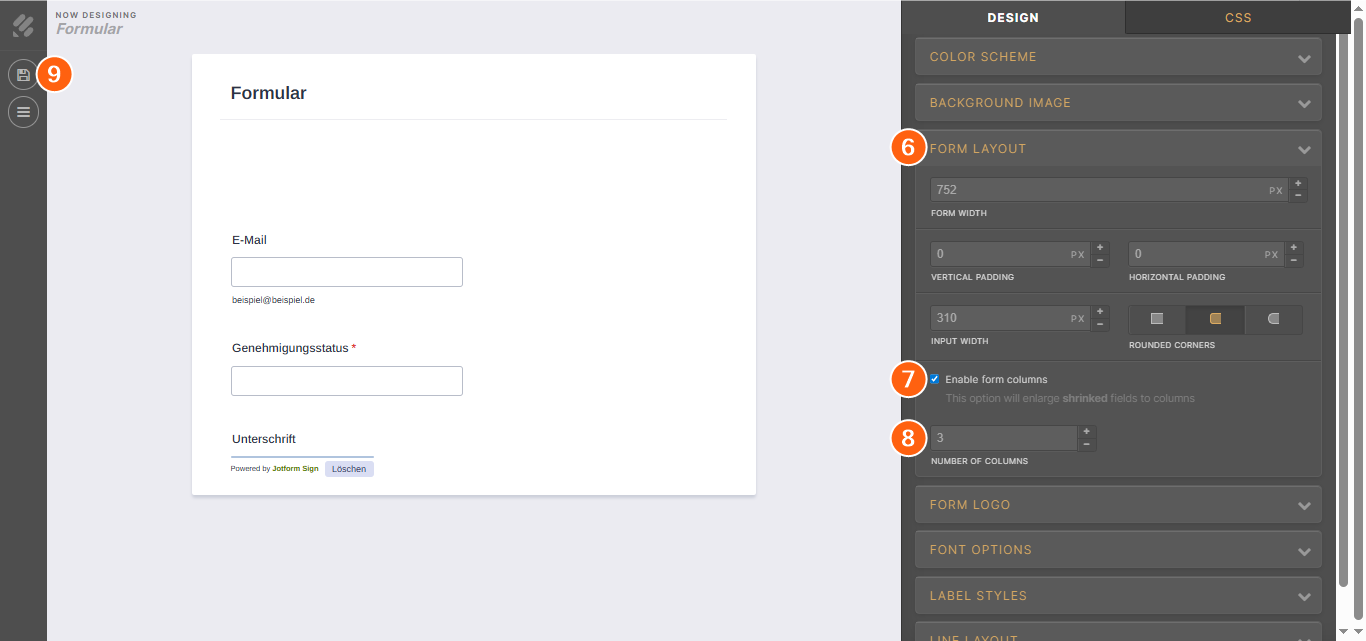 Einrichten von Formularspalten Image-4