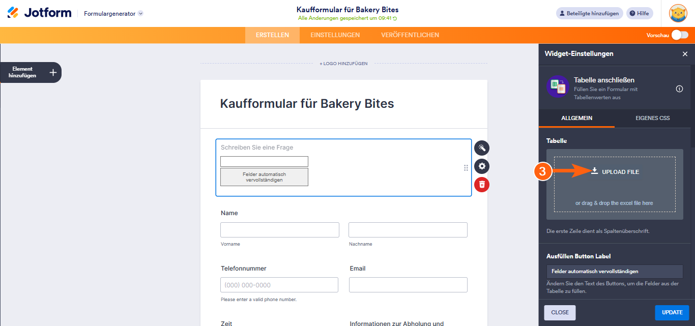 Wie Sie das Widget Tabelle in Formular verwenden Image-5
