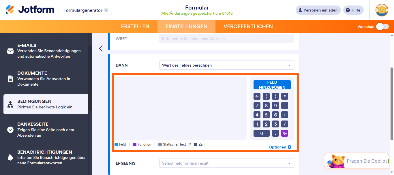Wie Sie Text oder Berechnungen in ein Feld mit bedingter Logik einfügen Image-3