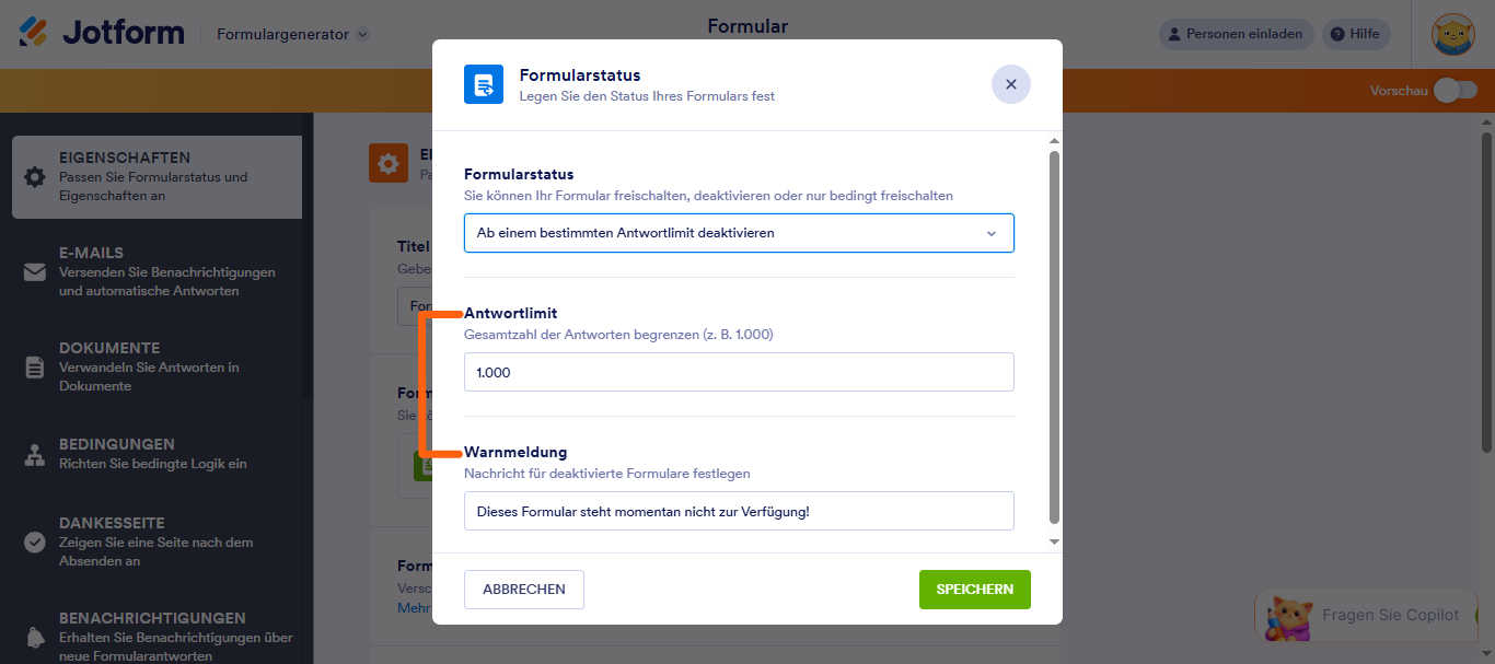 Wie Sie Zeit- und Antwortlimits zu Formularen hinzufügen Image-5