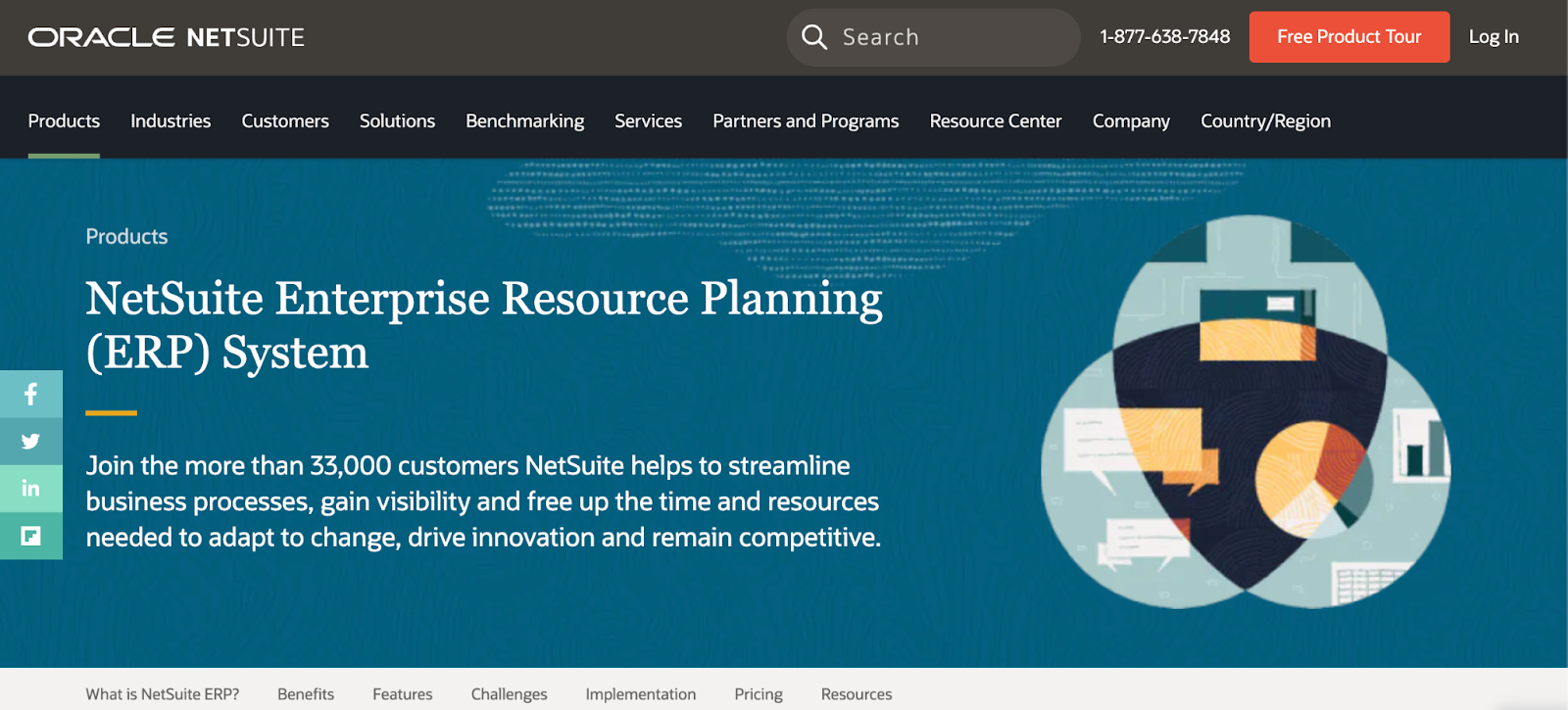 Oracle Netsuite landing page