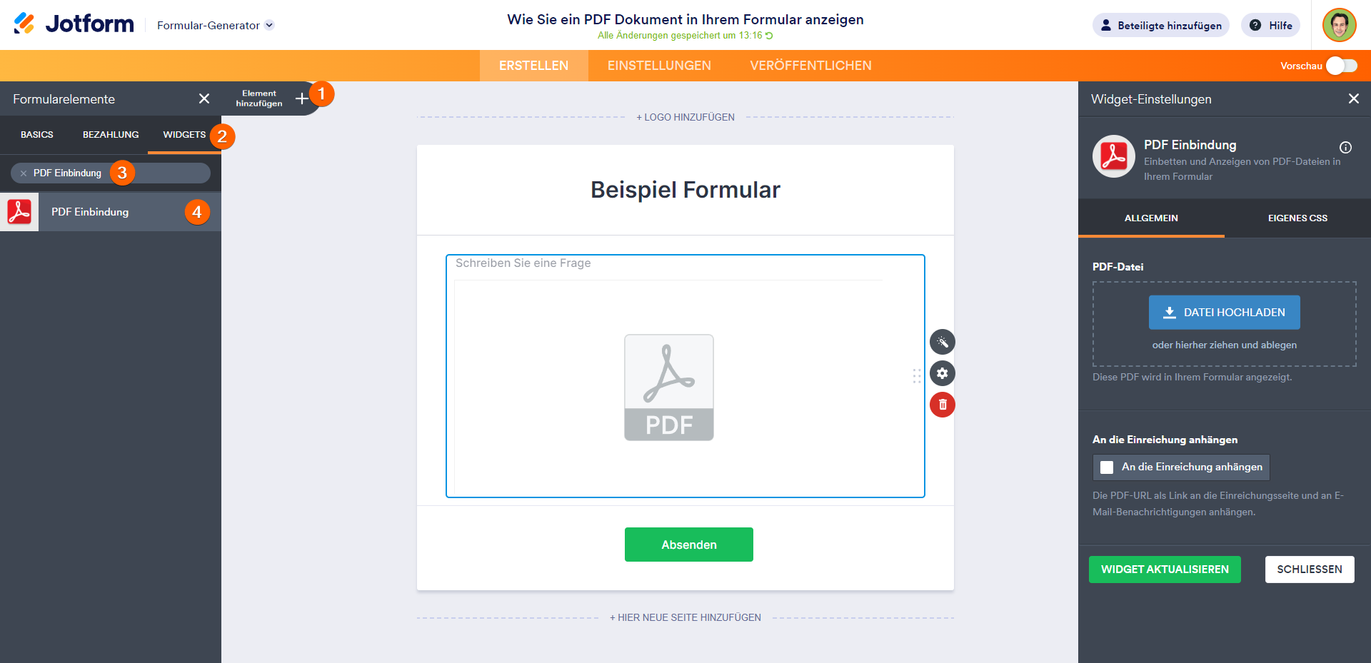 Wie Sie ein PDF-Dokument in Ihrem Formular anzeigen