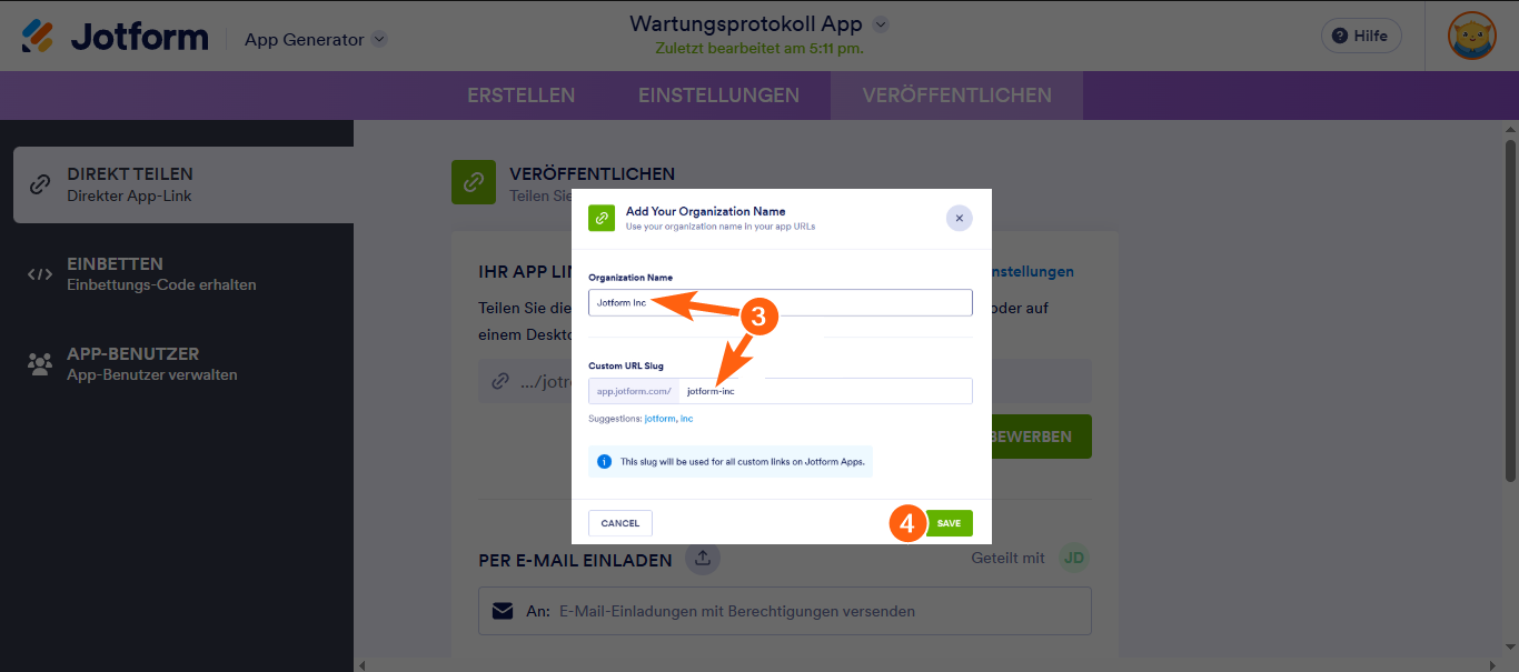 Wie Sie die App-URL anpassen Image-2