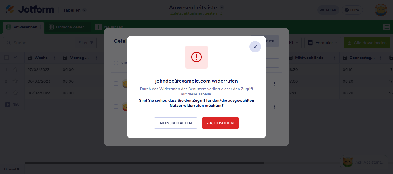 Wie Sie Jotform Tabellen freigeben und zusammenarbeiten Image-10