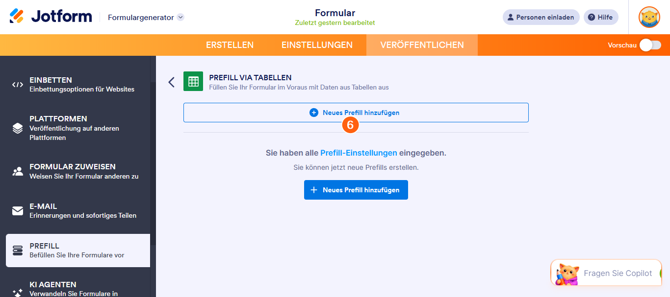 Wie Sie Formularfelder mit Daten aus anderen Tabellen mit Tabellen Prefill vorbefüllen? Image-3