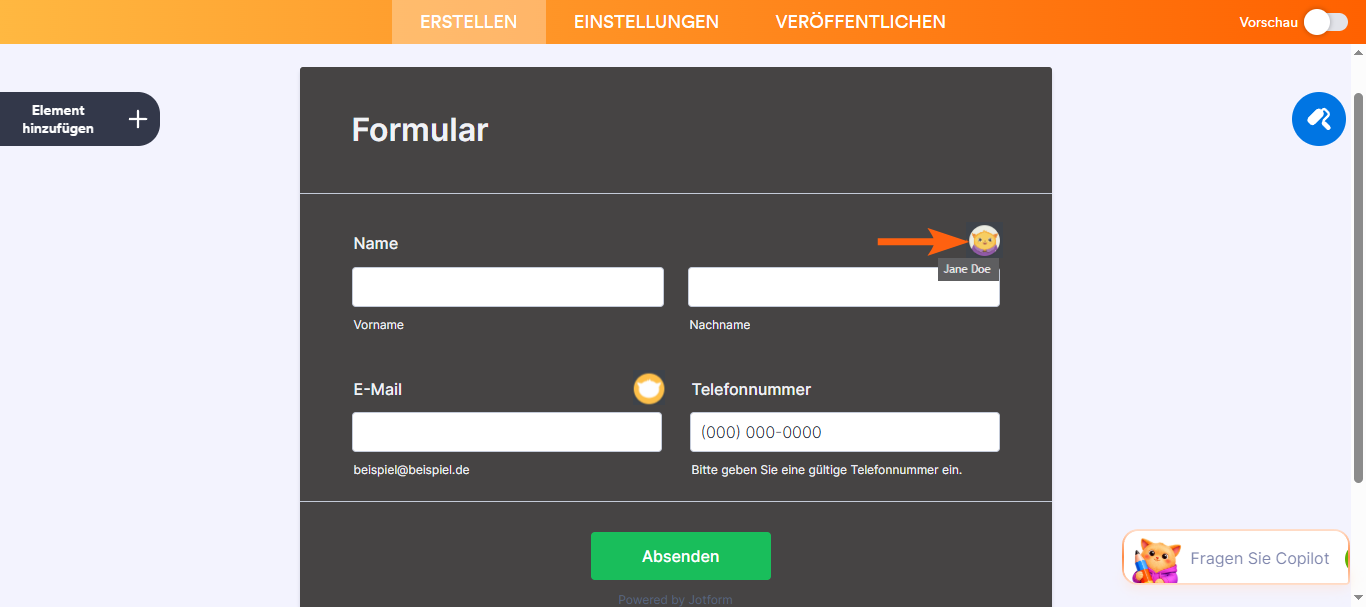 Verständnis der Formular-Zusammenarbeit im Formular Generator Image-4