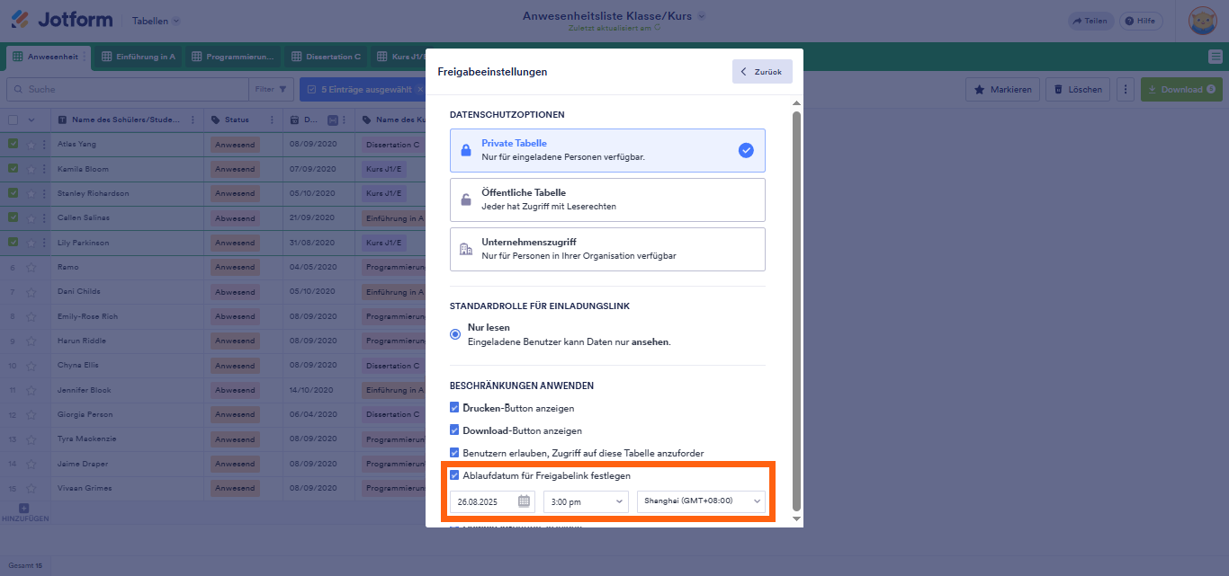 Wie Sie Jotform-Tabellen freigeben und zusammenarbeiten Image-13