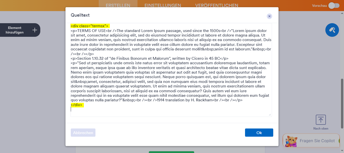 Erstellen von scrollbaren Nutzungsbedingungen Image-8
