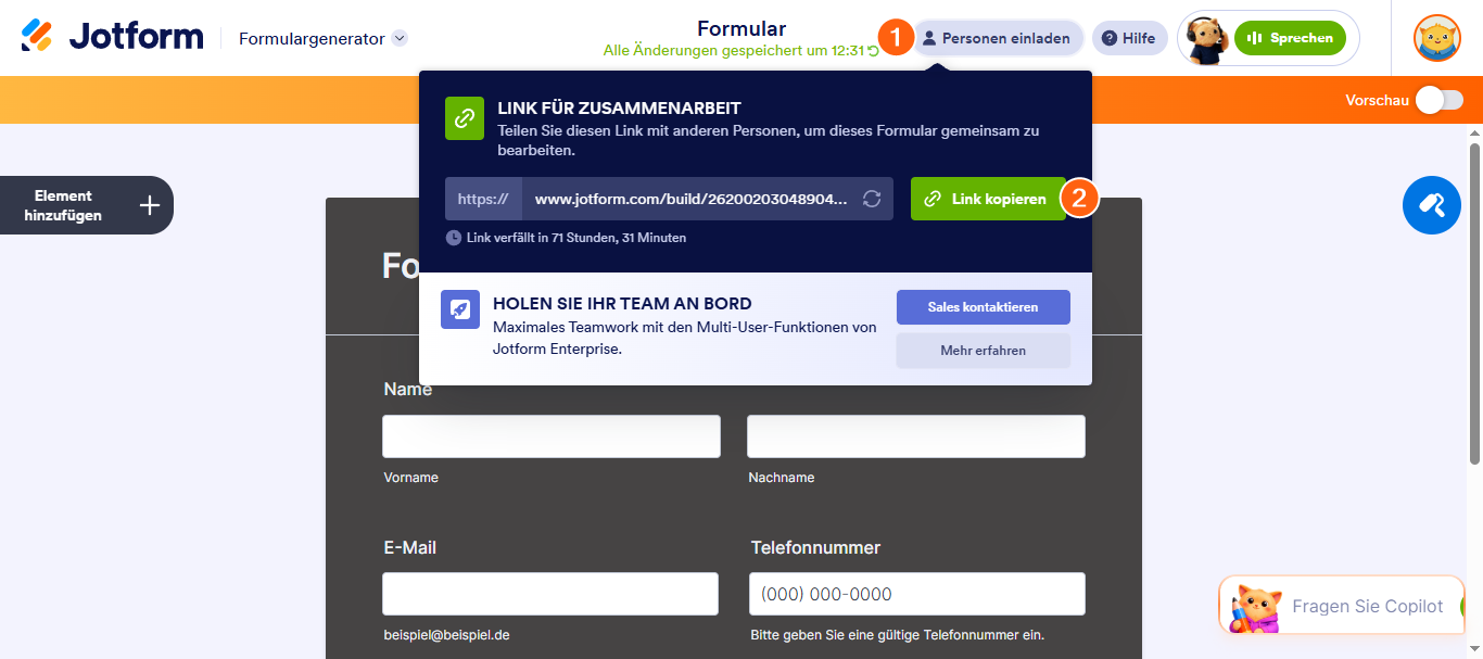 Verständnis der Formular-Zusammenarbeit im Formular Generator Image-1