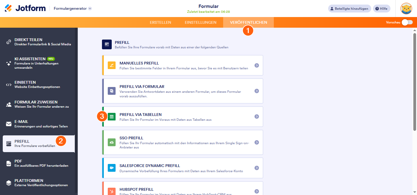 Wie Sie Formularfelder mit Daten aus anderen Tabellen mit Tabellen Prefill vorbefüllen? Image-1