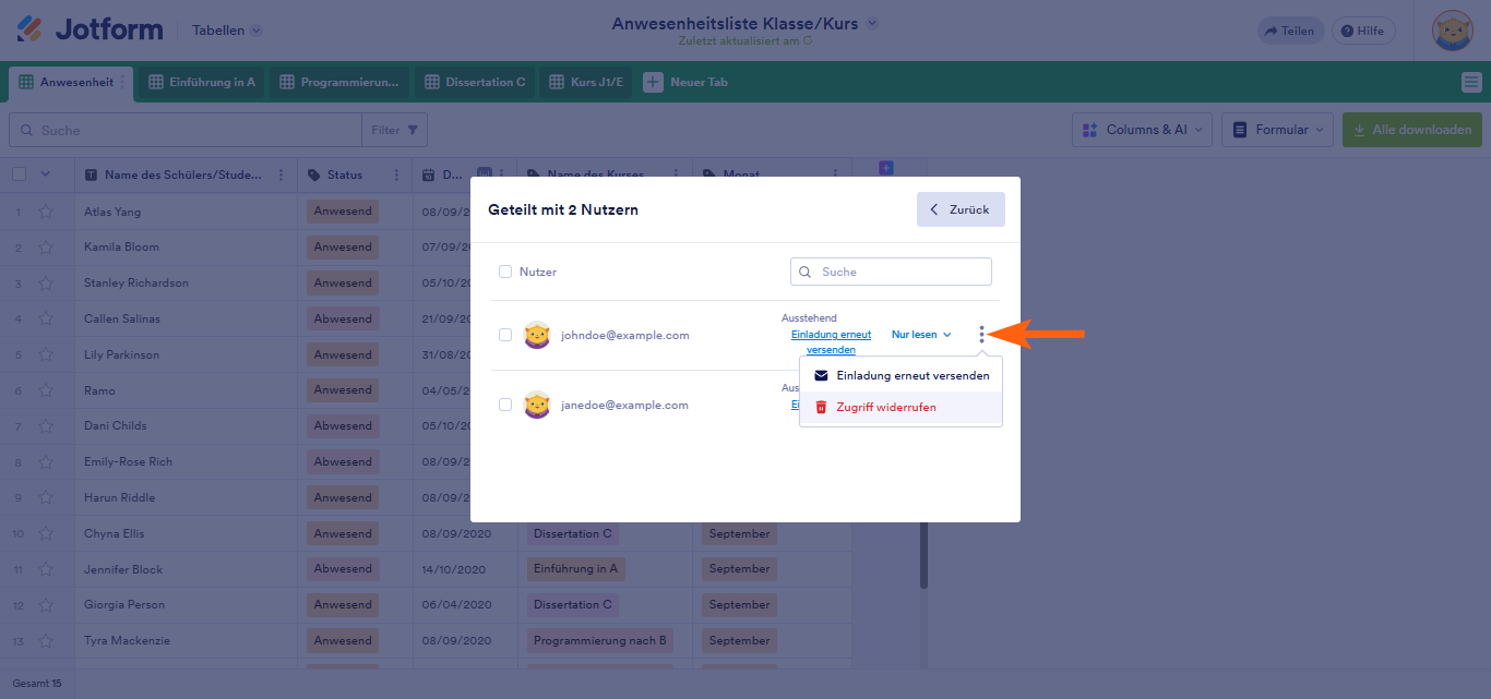 Wie Sie Jotform-Tabellen freigeben und zusammenarbeiten Image-9