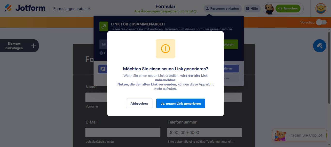 Verständnis der Formular-Zusammenarbeit im Formular Generator Image-6