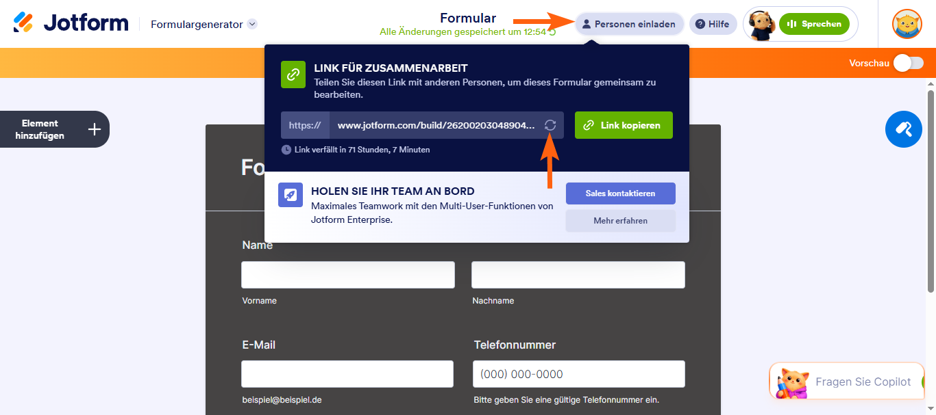 Verständnis der Formular-Zusammenarbeit im Formular Generator Image-5