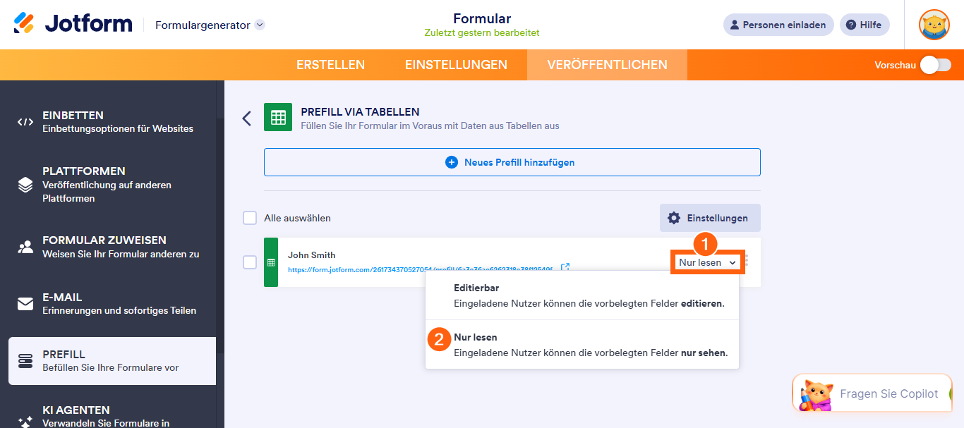 Wie Sie Formularfelder mit Daten aus anderen Tabellen mit Tabellen Prefill vorbefüllen? Image-6