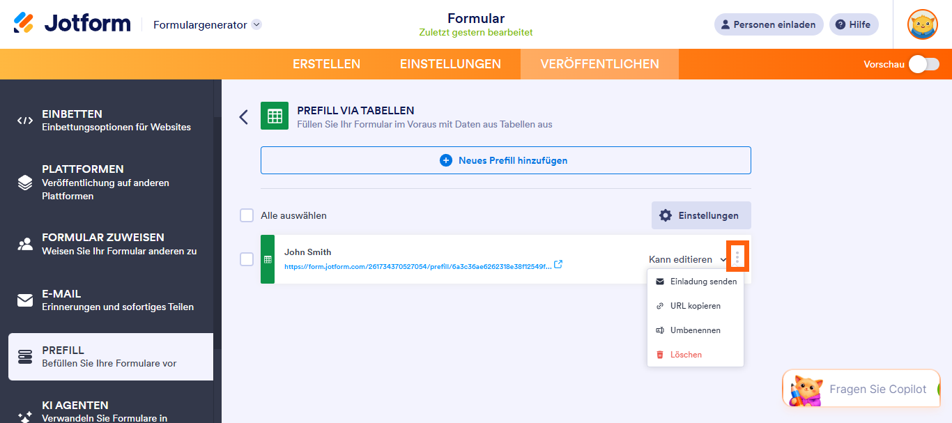 Wie Sie Formularfelder mit Daten aus anderen Tabellen mit Tabellen Prefill vorbefüllen? Image-5