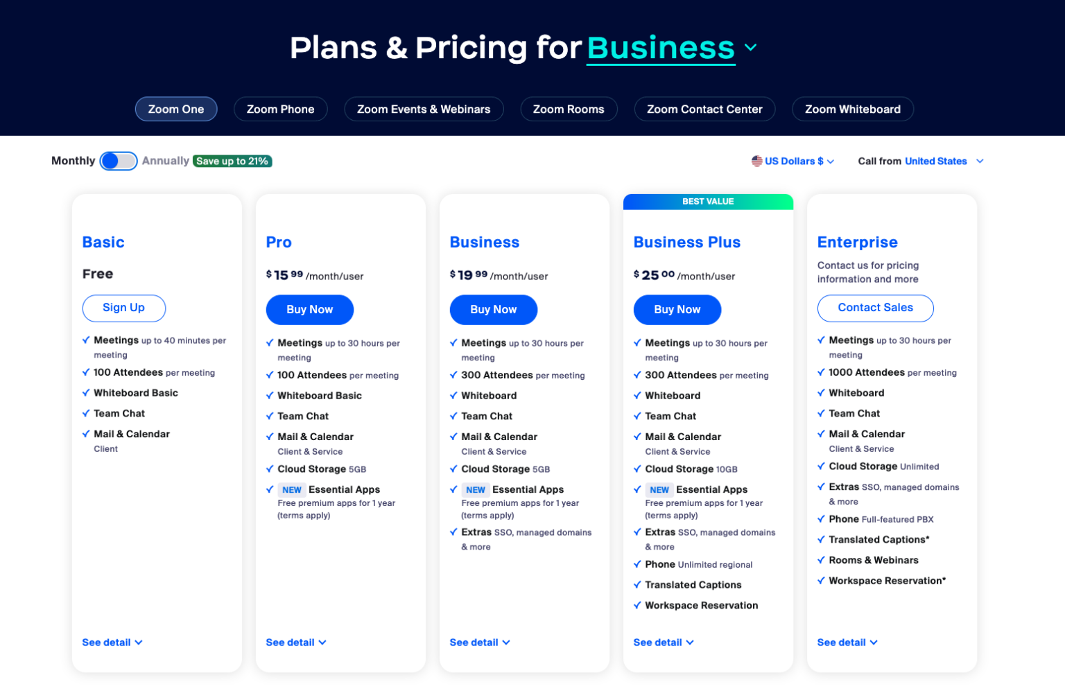 Zoom pricing plans comparison | The Jotform Blog