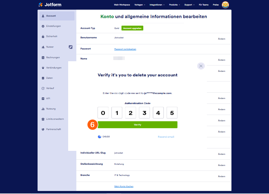 Wie Sie Ihr Jotform Konto löschen Image-4