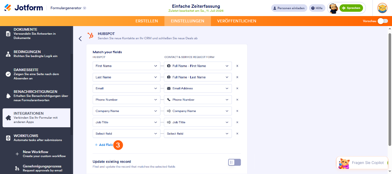 Wie Sie Jotform in HubSpot CRM integrieren Image-11