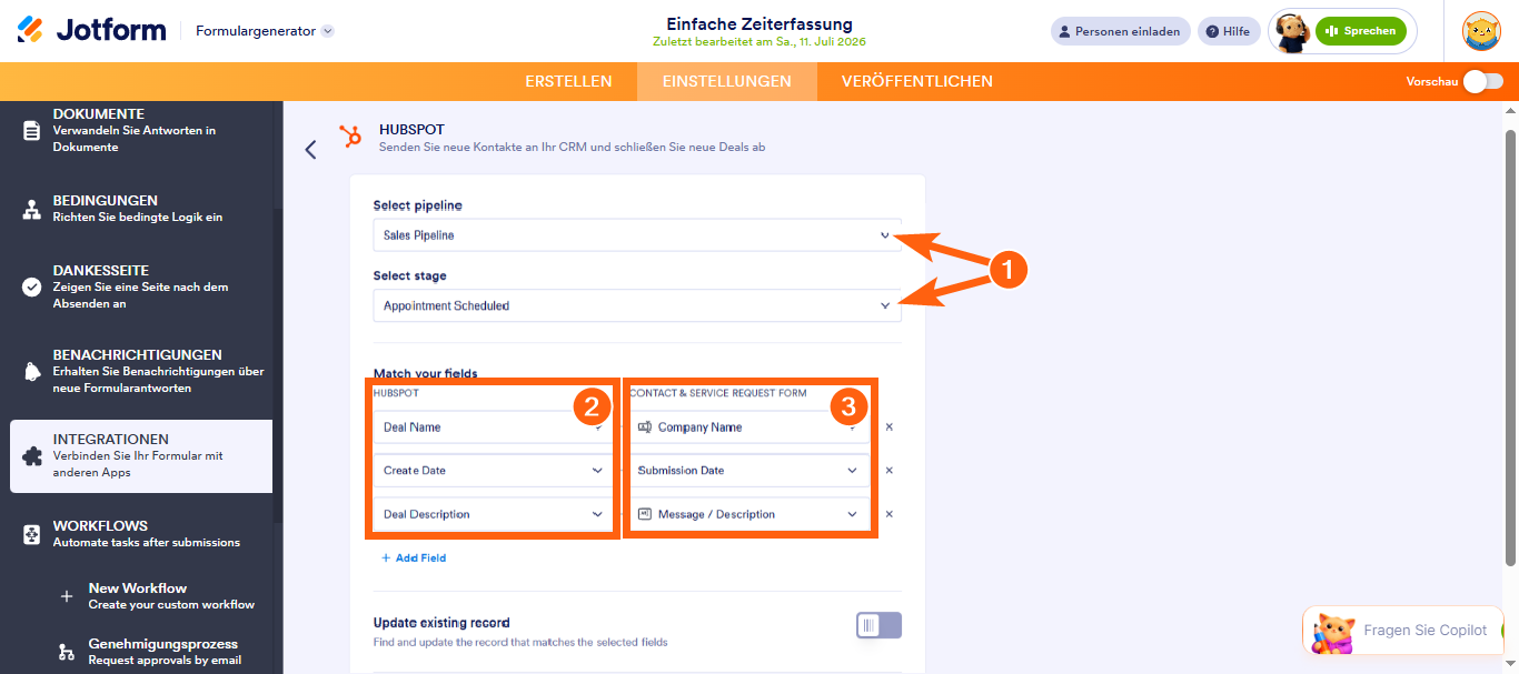 Wie Sie Jotform in HubSpot CRM integrieren Image-16