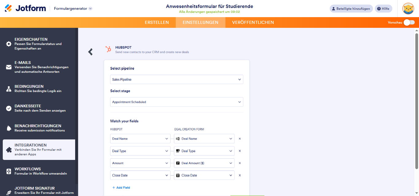Wie Sie Jotform in HubSpot CRM integrieren Image-8
